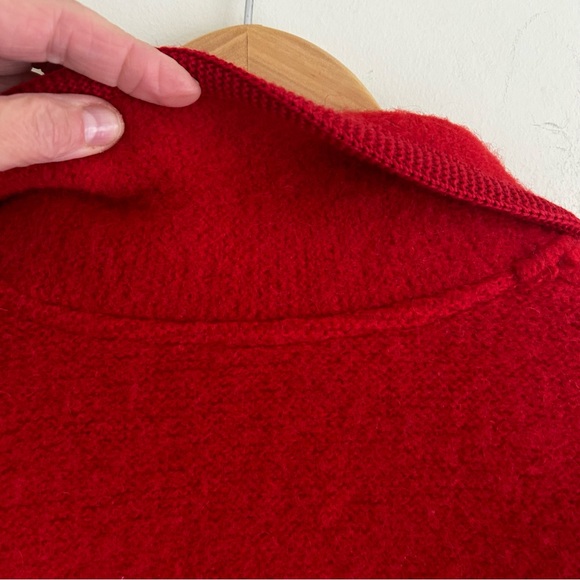 Geiger Vintage Red Boiled Wool Button Jacket Women's Size 8 - Picture 13 of 16